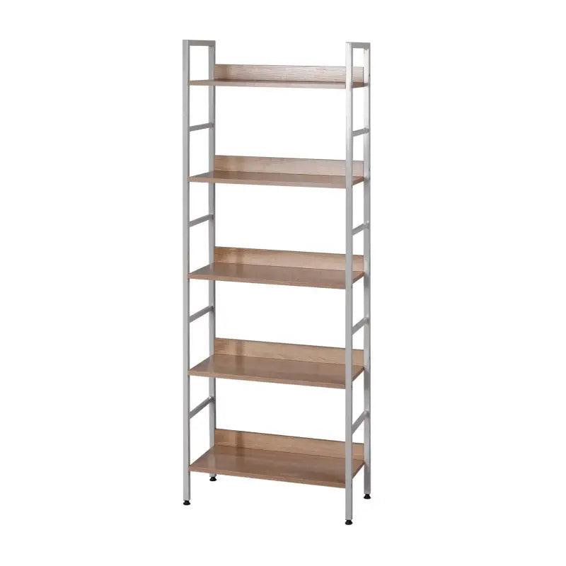 BukkitBow moderne open boekenkast met 5 lagen, stevig en duurzaam,veelzijdig design, afmetingen 60x27,5x160 cm.