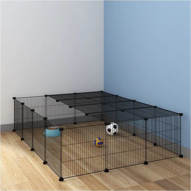 BukkitBow modulaire ijzeren knaagdierenren voor kleine dieren, veilig en ventilerend, 147x111x37cm, ideaal voor knaagdieren.