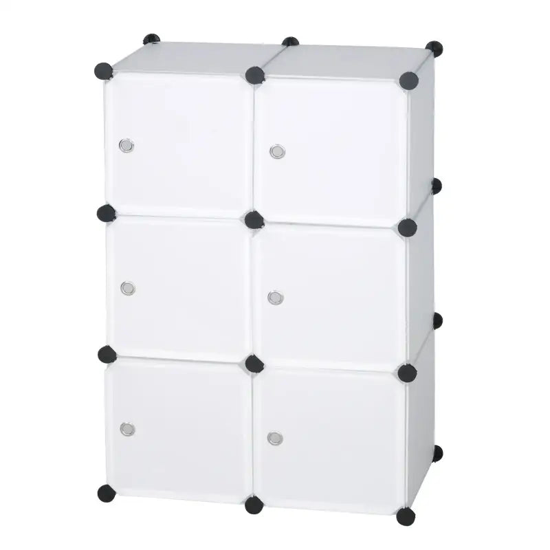 BukkitBow modulaire schoenenrek met 6 compartimenten en deuren, aanpasbaar design, afmetingen 96x96x30cm