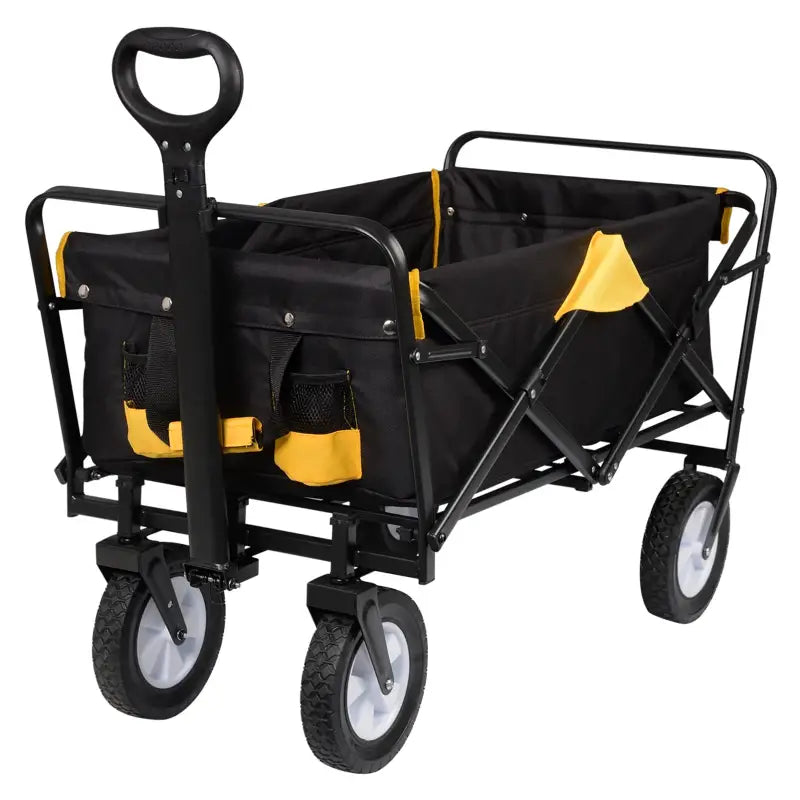 BukkitBow opvouwbare bolderkar met stalen frame en massieve rubberen wielen, draagvermogen tot 80 kg, inklapbare handkar