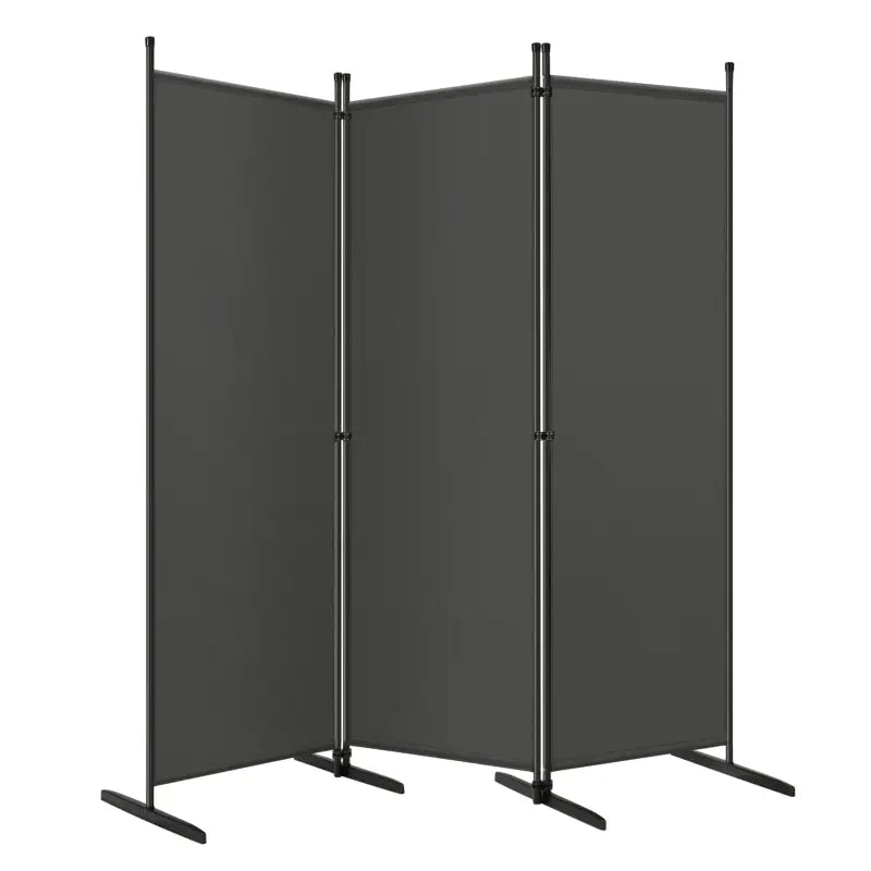 BukkitBow opvouwbare kamerscherm met 4 panelen in donkergrijs, afmetingen 167x177cm of 223x177cm, biedt privacy en scheiding.