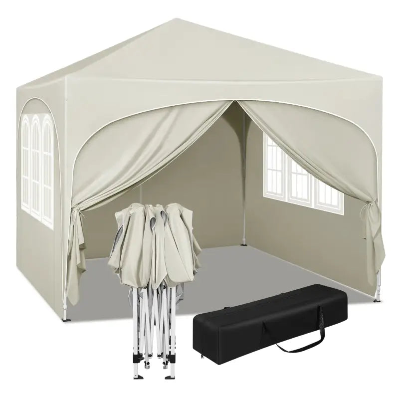 BukkitBow partytent met zijwanden en ronde rand, waterdicht en weerbestendig, 300x300 cm, ideale tuinpaviljoen voor feestjes.