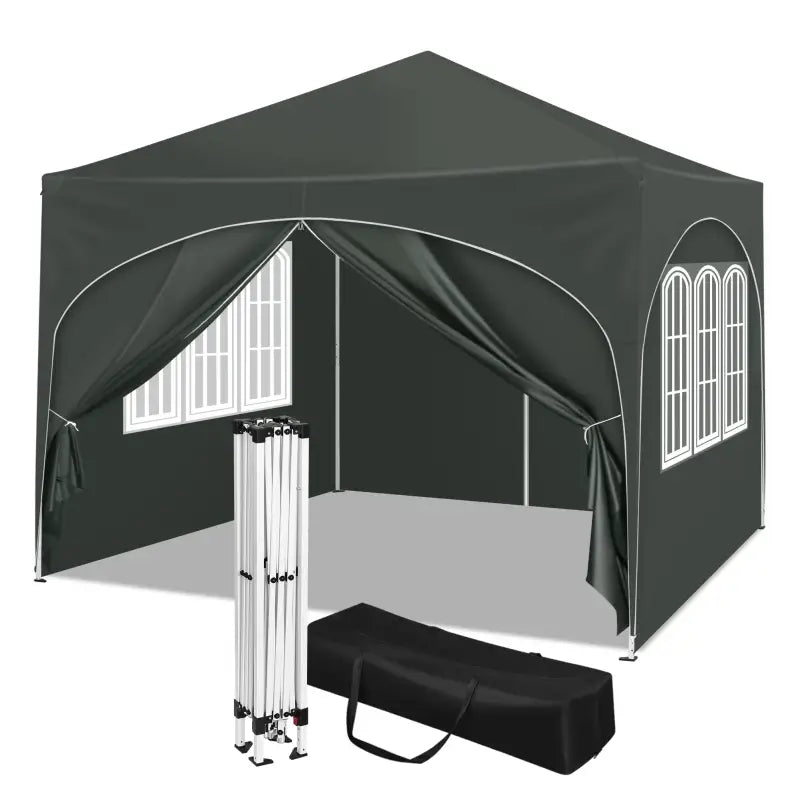 BukkitBow partytent met zijwanden en ronde rand, waterdicht en weerbestendig, 300x300 cm, opvouwbare tuinpaviljoen.