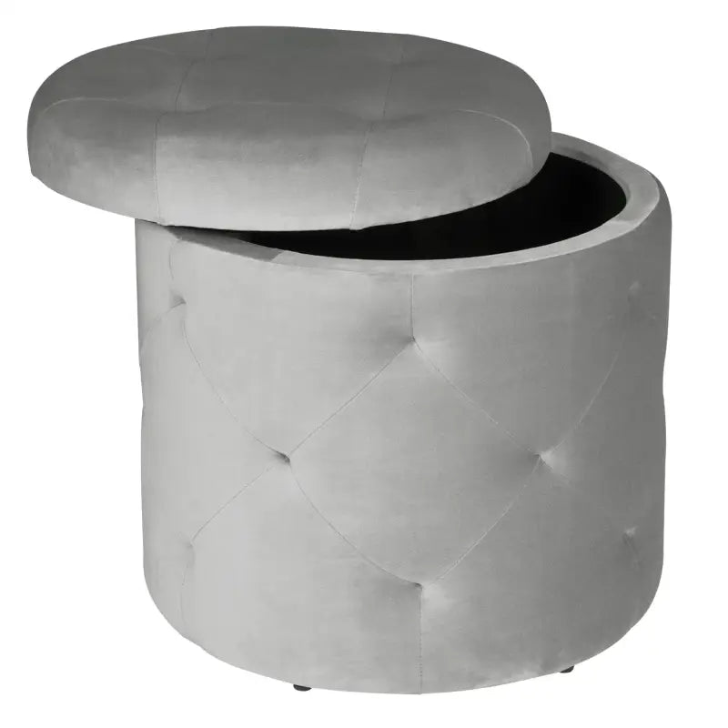 BukkitBow poef en kruk met fluwelen zitting, 39,5x40cm, praktische opbergruimte, elegant en comfortabel in modern interieur