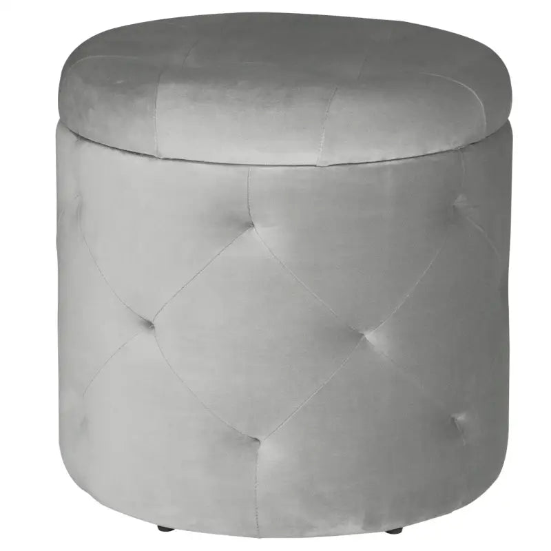 BukkitBow poef met fluweel zitting, praktische opbergruimte, comfortabele kruk, 39,5x40cm, elegant en functioneel in woonkamer.