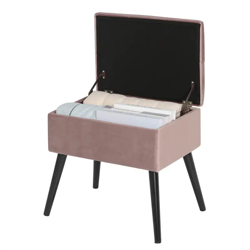 BukkitBow poef met fluwelen laag en opbergruimte, multifunctioneel en comfortabel zittend, afmetingen 50x35x45 cm, grijs.