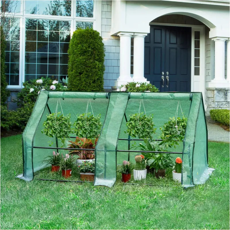 BukkitBow polytunnel tuinkas voor groenten teelt, winterproof, compact met 2 grote luiken, 180x90x90cm, geschikt voor tuinieren.