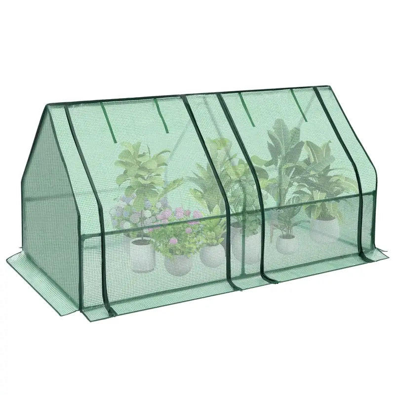 BukkitBow polytunnel tuinkas voor groenten, winterproof, compact met 2 grote luiken, afmetingen 180x90x90 cm, geschikt voor tuin.