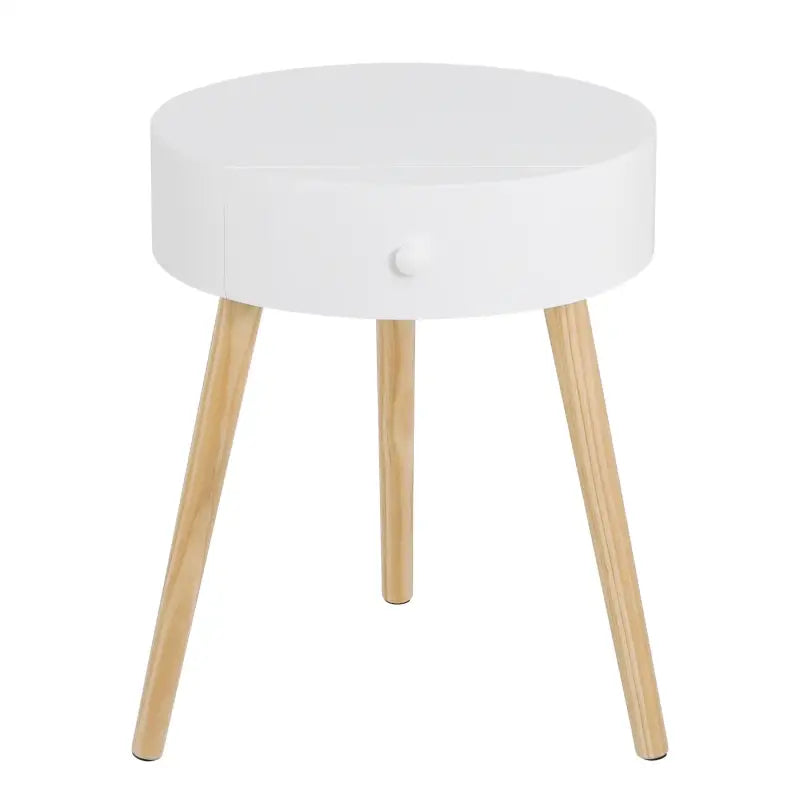Scandinavisch nachtkastje BukkitBow van MDF en grenen met waterbestendige afwerking en anti-slip voeten, 38x38x47cm