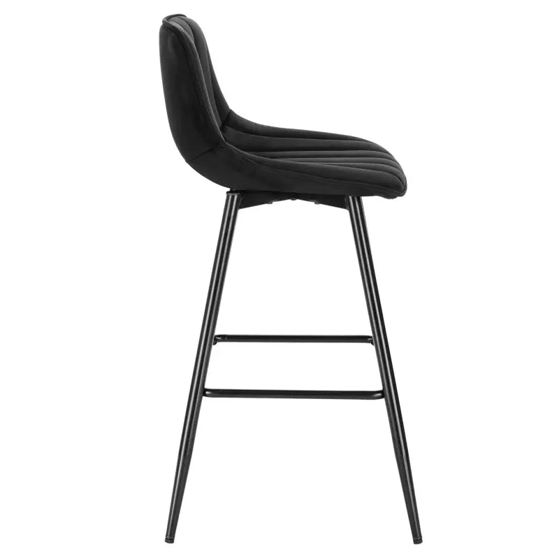 Set van drie barkrukken van BukkitBow met fluwelen zitting, metalen onderstel en comfortabele ergonomische zithoogte van 64,5 cm.