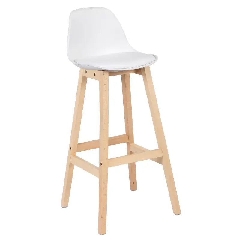 BukkitBow barkruk set met massief houten en kunststof zit, kunstleren bekleding, zithoogte 75 cm, moderne design.