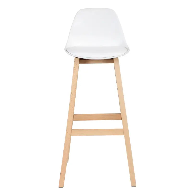BukkitBow barkruk set met massief hout, kunststof en kunstleer, zithoogte 75 cm, moderne design voor eetkamer of bar.