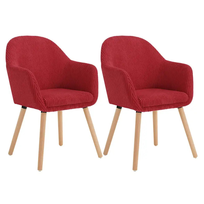 BukkitBow set van eetkamerstoelen met comfortabele corduroy bekleding, robuust en stabiel, met aanpasbaar ontwerp en zithoogte van 49cm.