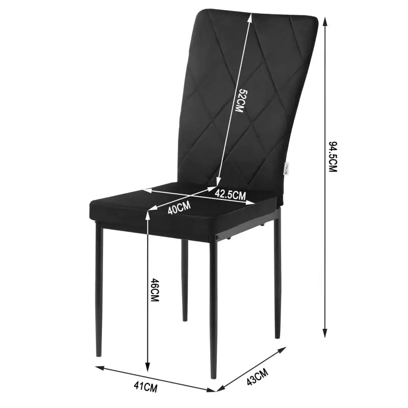 BukkitBow set eetkamerstoelen met leren en fluwelen bekleding, sterk metalen frame, zithoogte 46 cm, geschikt voor diverse interieurstijlen.