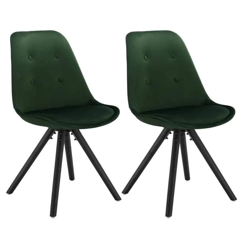 BukkitBow set van 4 stijlvolle stoffen fluwelen eetkamerstoelen met ergonomisch zitcomfort en zithoogte van 46 cm.