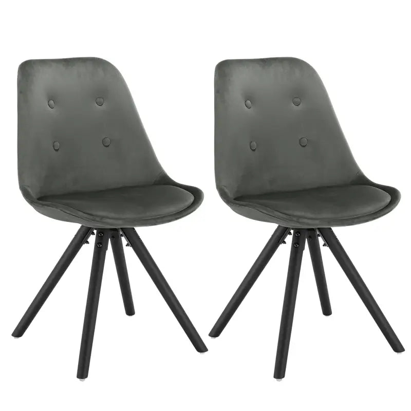 Set van 2 stijlvolle BukkitBow eetkamerstoelen met fluwelen bekleding, ergonomisch zitcomfort en eenvoudige montage.