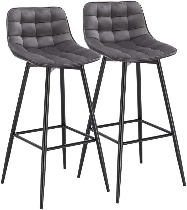 BukkitBow set van 2 barkrukken, kunstleer of fluweel, 88 cm hoog met stevig metalen frame, comfortabele zit.