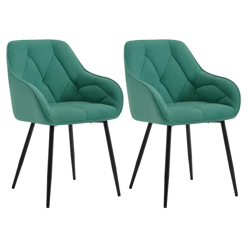 Set van 2 velvet en metalen eetkamerstoelen van BukkitBow, ergonomisch ontwerp, draagvermogen tot 120 kg, moderne stijl.