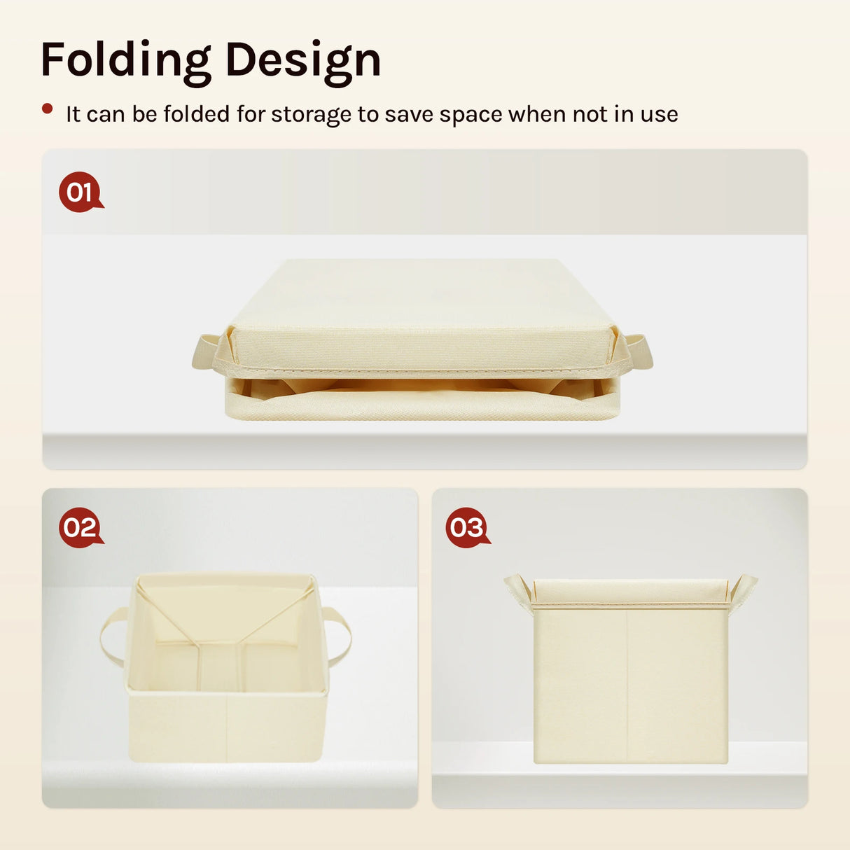 BukkitBow set van 3 of 5 opvouwbare stoffen opbergdozen met deksel, praktische organizer voor thuis en kantoor