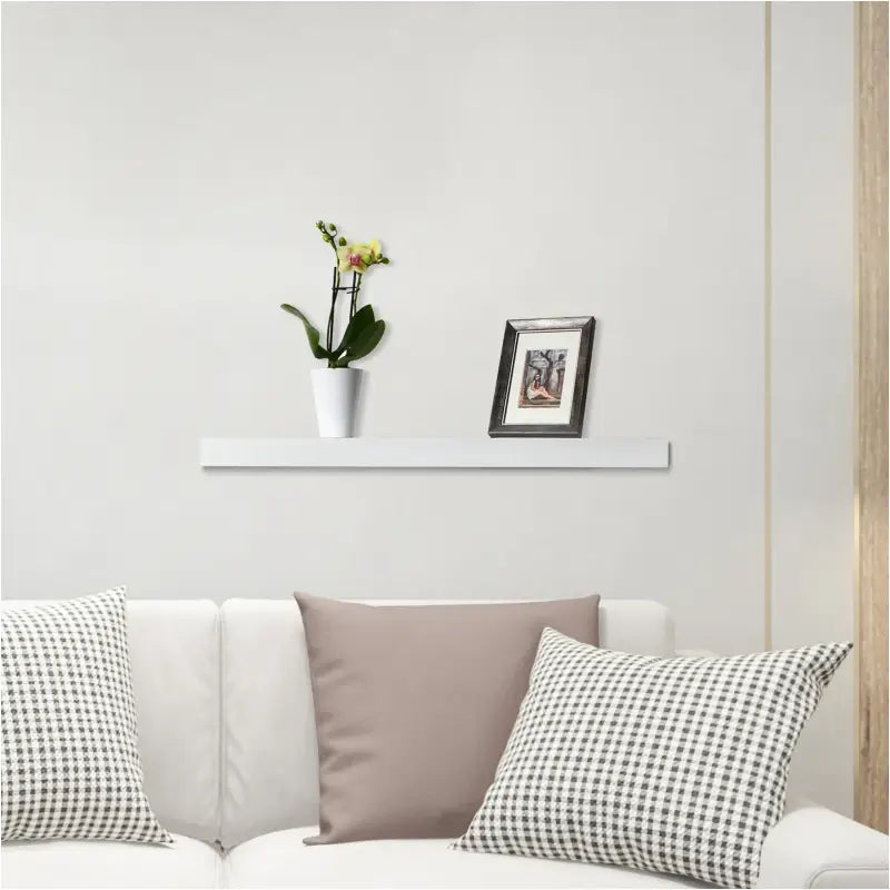 Set van 3 witte MDF wandplanken van BukkitBow, mat afgewerkt met diverse maten, maximaal 10kg per plank, geschikt voor boeken en decor.