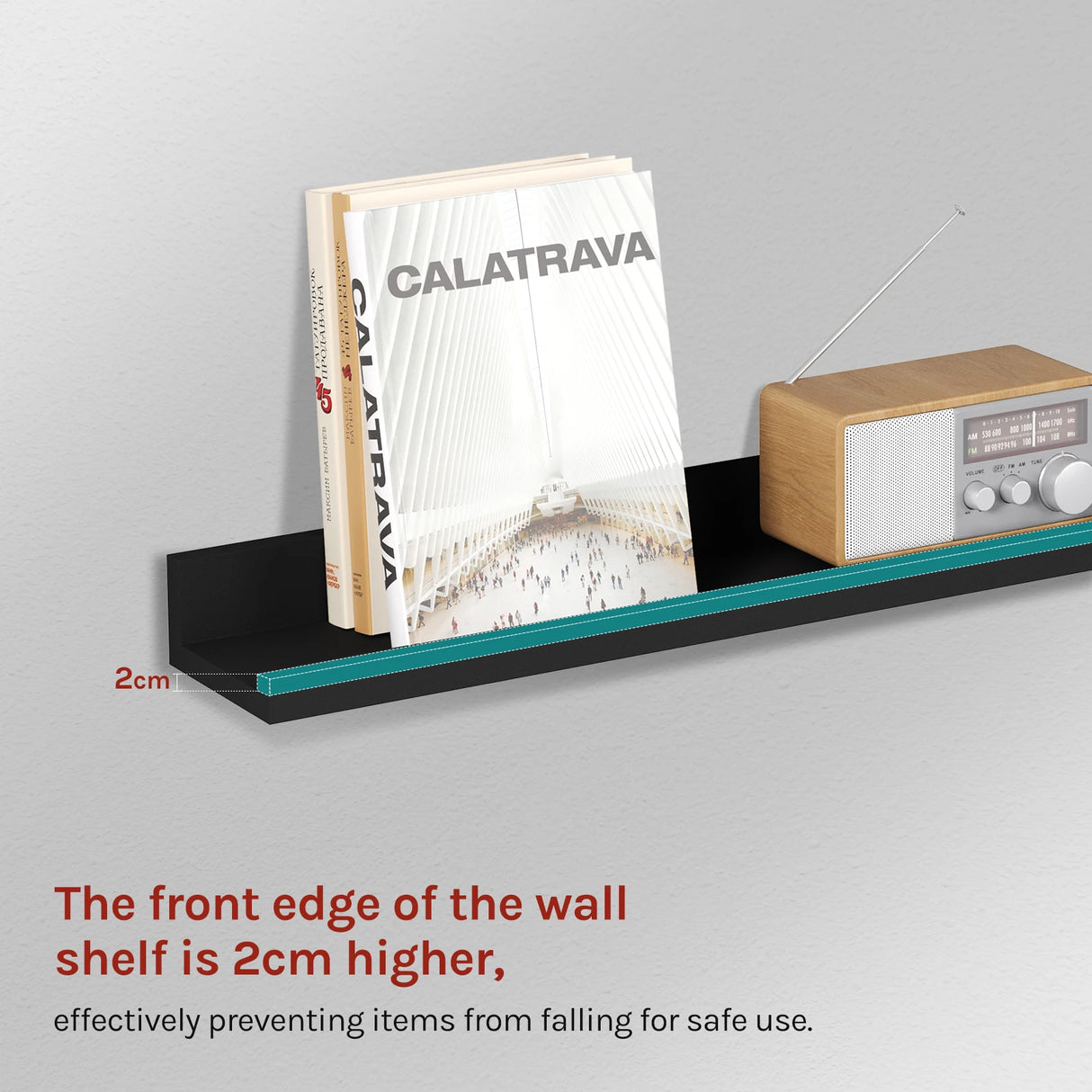 Set van 3 houten zwevende wandplanken van BukkitBow, ideaal als fotoplank of wandrek voor decoratie.