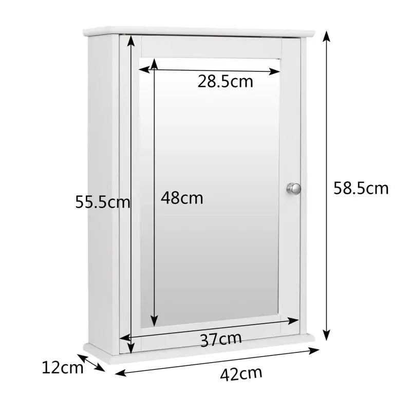 BukkitBow spiegelkast en badkamermeubel met verstelbare plank, waterbestendig, 42x12x58cm, modern en multifunctioneel design