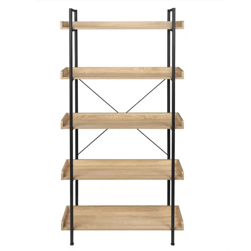BukkitBow staande boekenplank met 5 planken, water- en krasbestendig, eenvoudige montage, geschikt voor alle ruimtes, afmetingen 91x25,5x173cm.