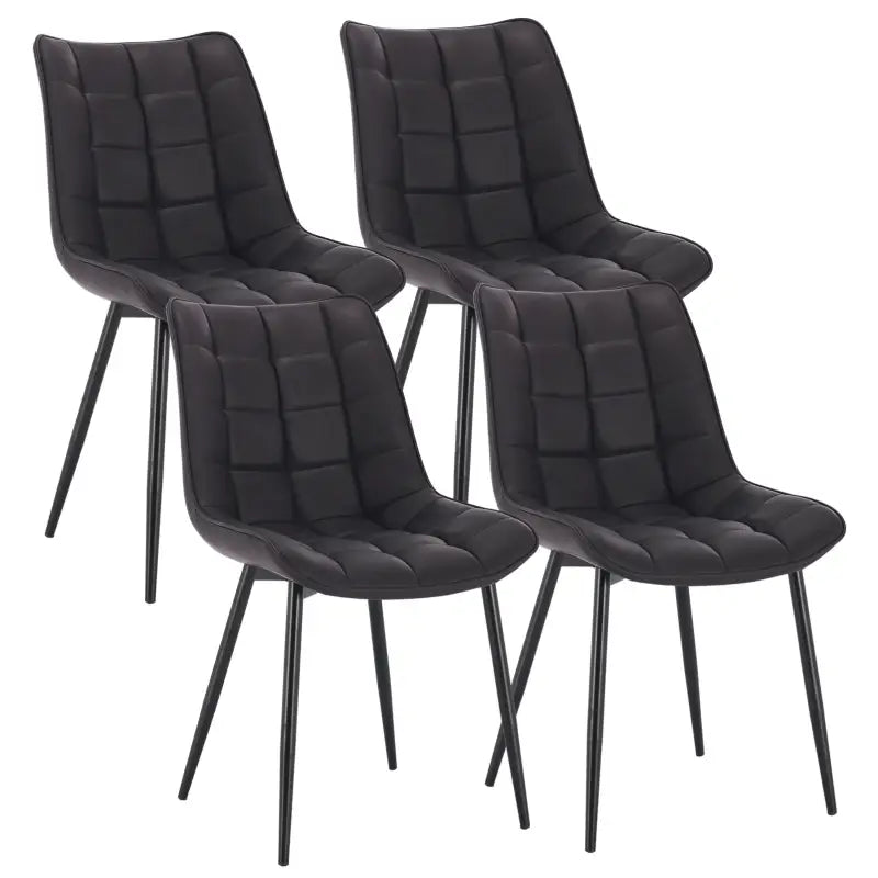 BukkitBow eetkamerstoel met kunstleren bekleding en metalen poten, 85,5x46,5x40,5cm, max 100kg draagvermogen.
