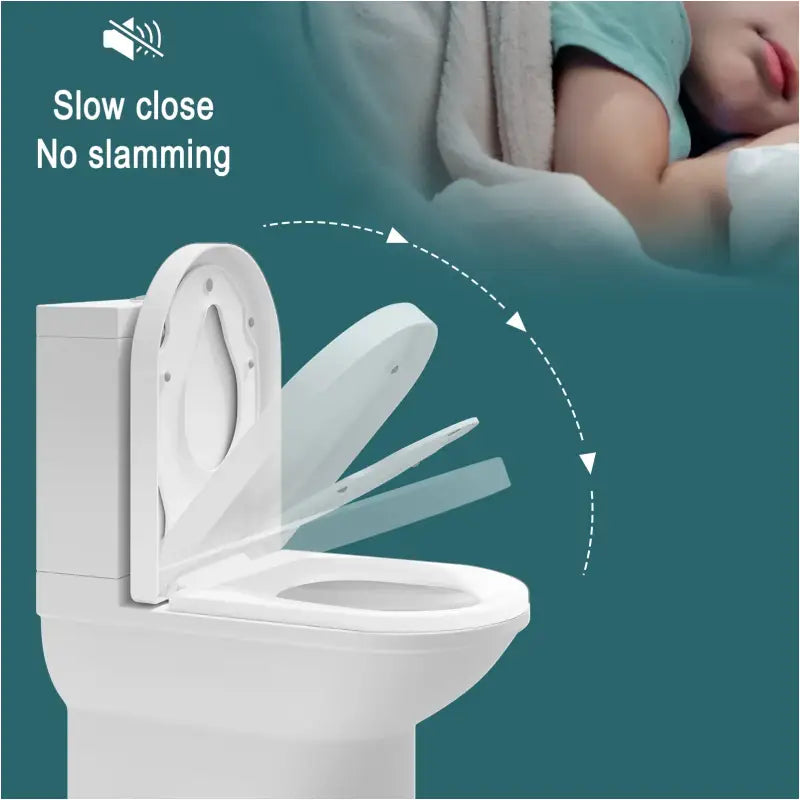 BukkitBow toiletbril met Softclose en magnetisch kinderzitje, antibacterieel, geschikt voor een comfortabele en hygiënische badkamer.
