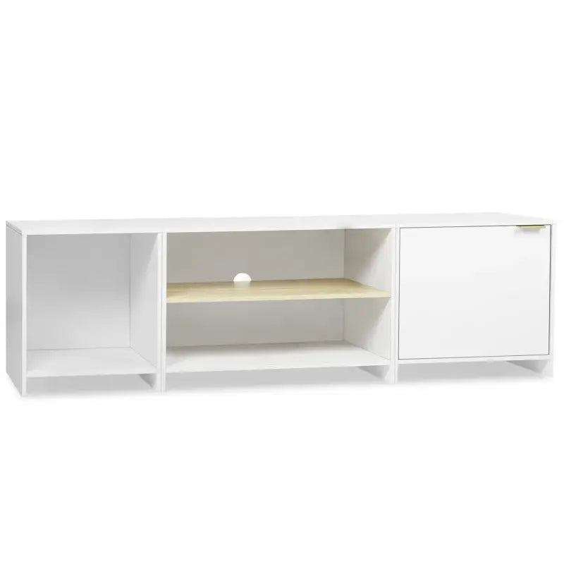 BukkitBow TV-kast met opbergruimte, stevig MDF hout, modern Scandinavisch design, 160x45x39cm, 3-in-1 modulair ontwerp, boekenkast