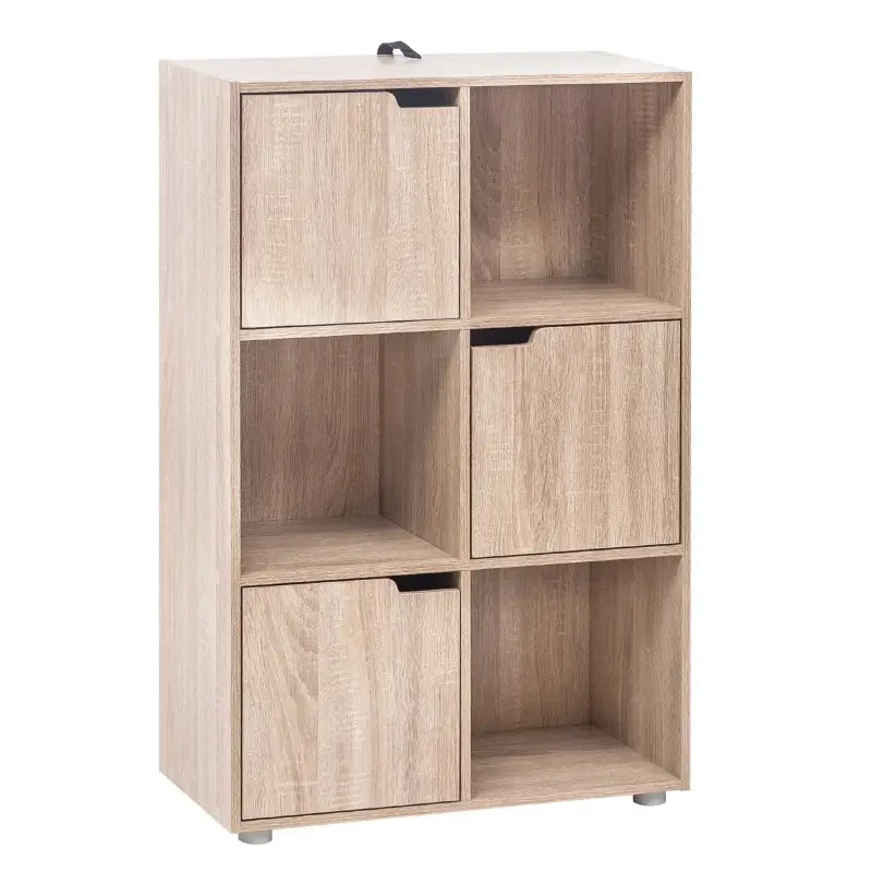BukkitBow boekenkast met 6 kubusvakken, ruimtebesparend ontwerp, eenvoudig te monteren, afmetingen 59,7x29,7x91 cm.