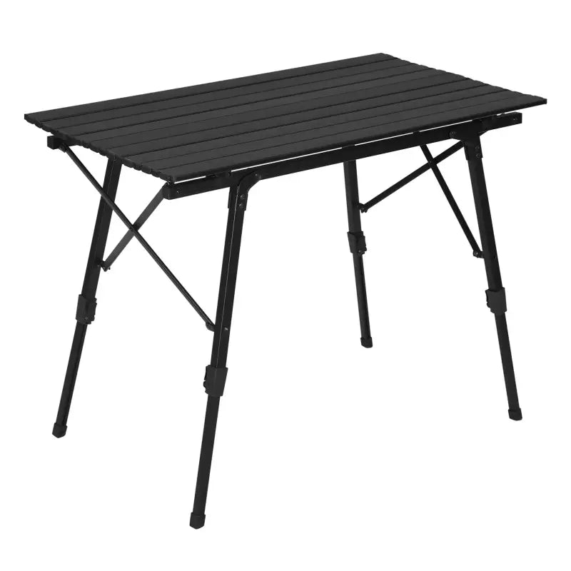 BukkitBow verstelbare aluminium campingtafel met opbergzak, inklapbaar, draagbaar, 90x52,2x(45-72) cm, tot 30 kg belasting.