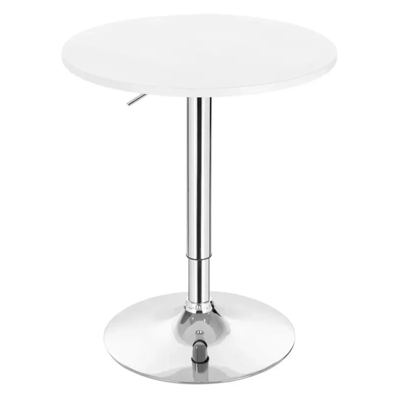 BukkitBow verstelbare bartafel met MDF en metalen frame, 60 cm doorsnede, zwarte/witte afwerking en stabiele chrome basis.