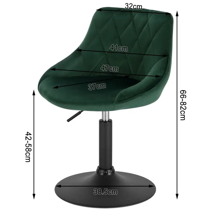 Verstelbare barkruk van BukkitBow met fluwelen zitting, metalen frame en ergonomische rugleuning, zithoogte 42-58 cm.