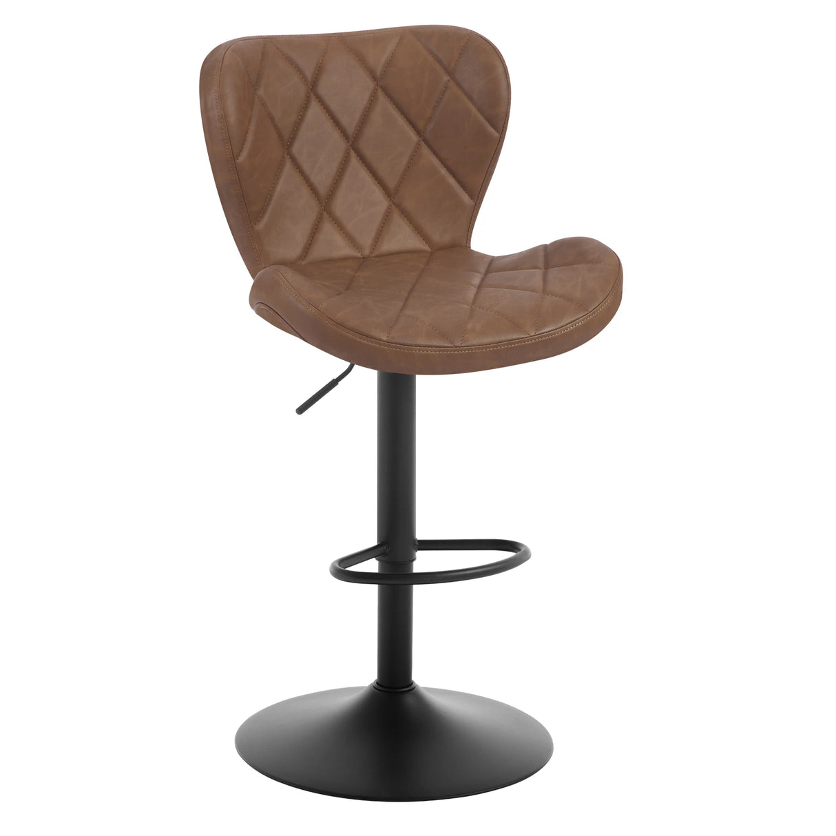 BukkitBow verstelbare barkruk van velvet met rugleuning, voetsteun en 360° draaibaar, moderne barstoel voor in de keuken of bar.