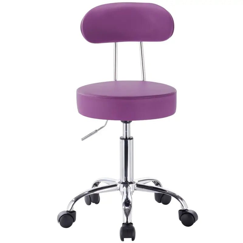 BukkitBow verstelbare kunstleren bureaustoel of kruk met verchroomd staal, ergonomisch ontwerp en 360° draaibaar, tot 100 kg.