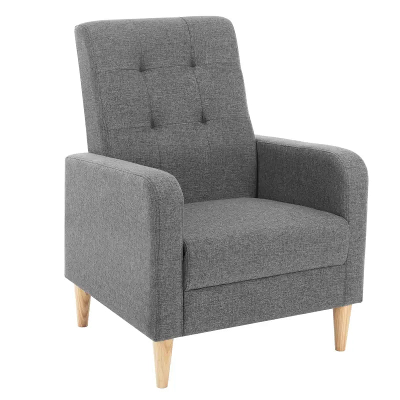 Luxe BukkitBow vleugelstoel met armleuningen, linnen en fluwelen bekleding, massief houten poten, stijlvolle lounge fauteuil