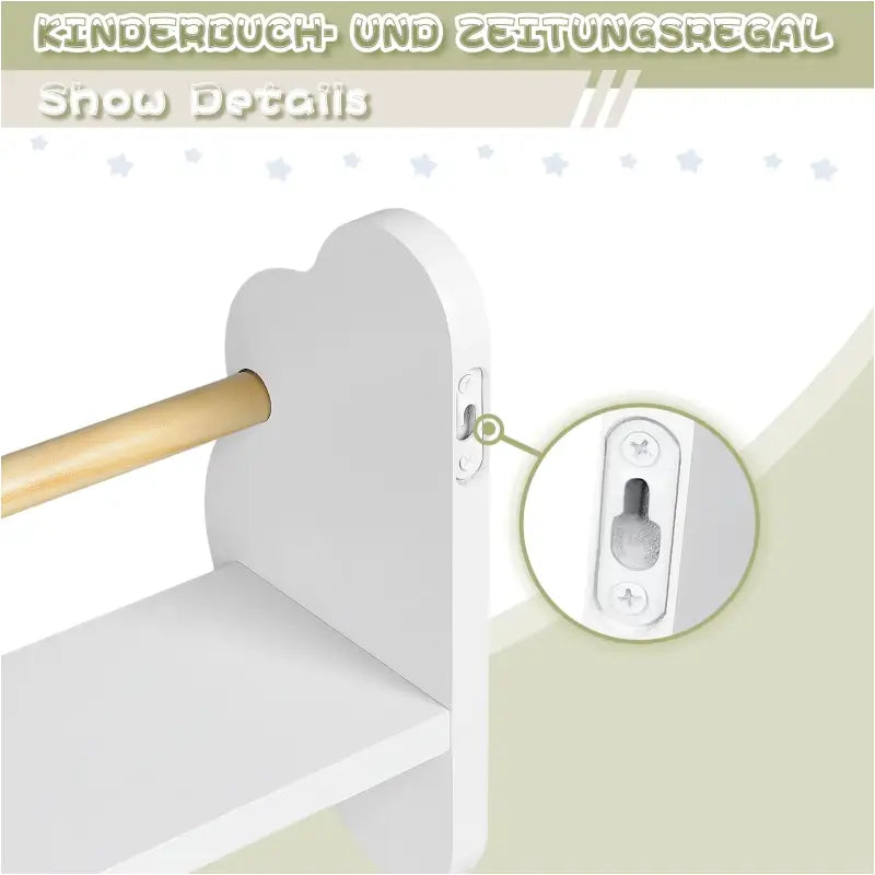 Set van 3 BukkitBow wandplanken voor kinderen, rechte boekenplanken voor de kinder- of slaapkamer, eenvoudig te bevestigen