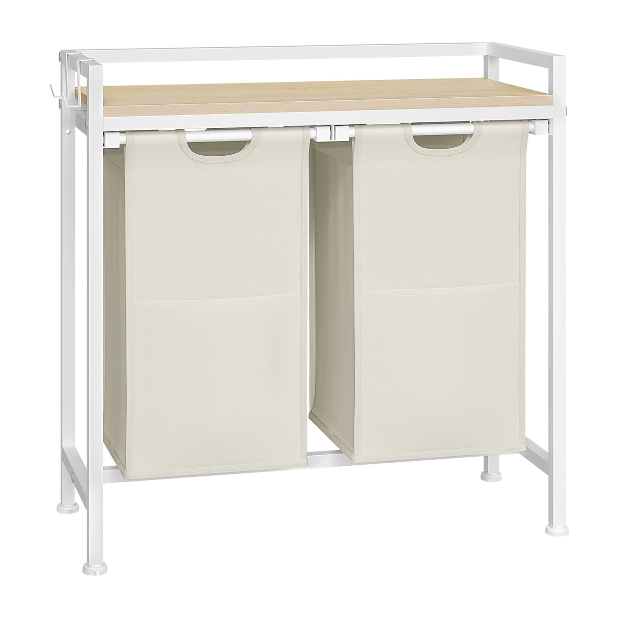 BukkitBow wasmand met 2/3 opbergvakken, uitschuifbaar en afneembaar, metalen frame, industrieel design voor badkamer en slaapkamer