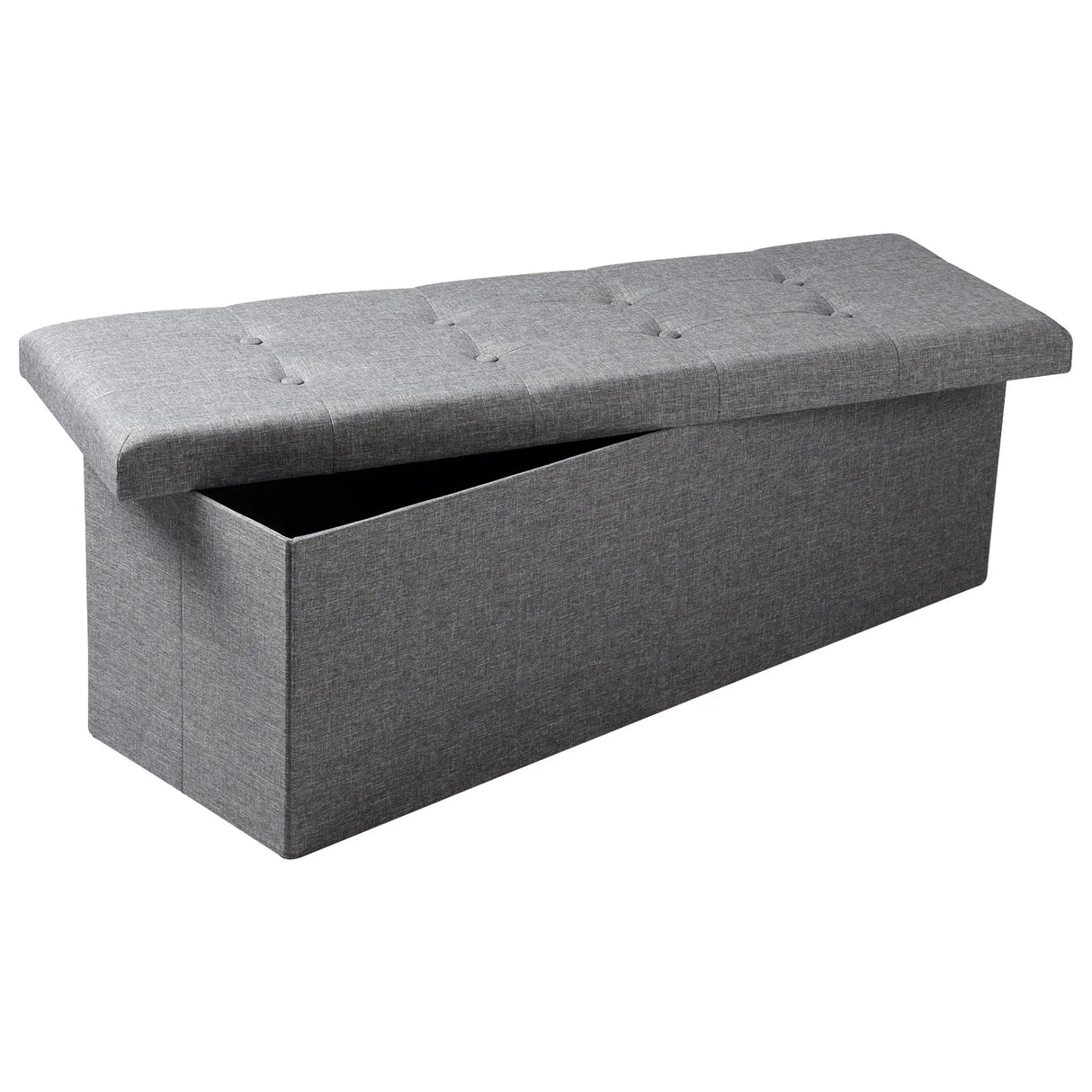 BukkitBow XXL opvouwbare opbergbank en poef van 110 cm, zwart, draagkracht tot 300 kg, ruime opbergcapaciteit 118 liter.