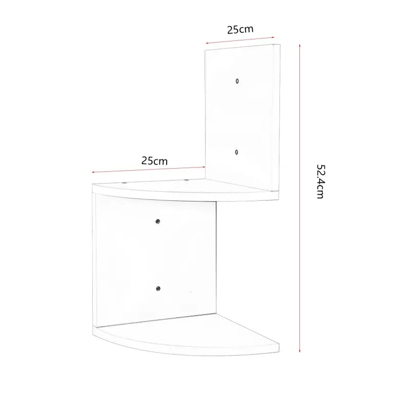 BukkitBow - Zigzag Hoekkast / Hoek Wandplank - Stevig Hout