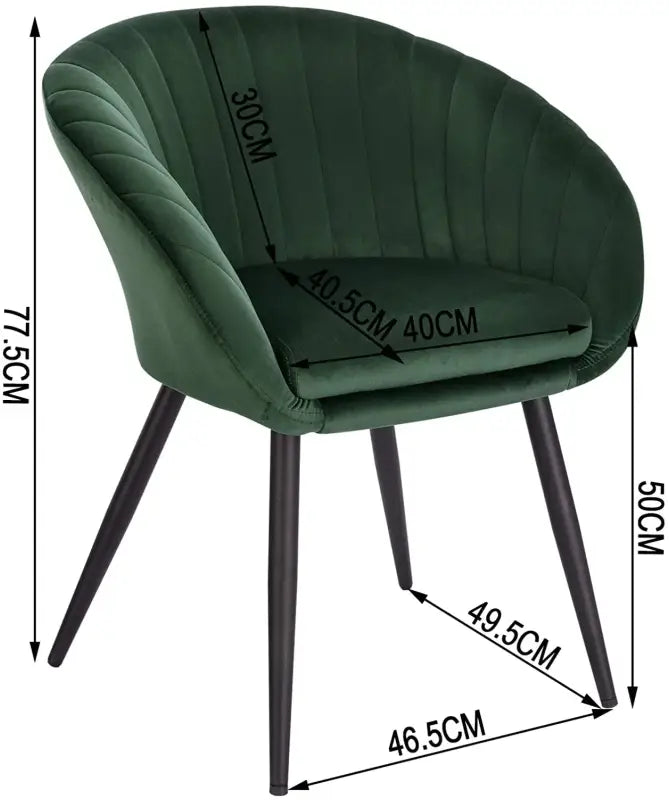 BukkitBow - Moderne Fluwelen Eetkamerstoel met Metalen