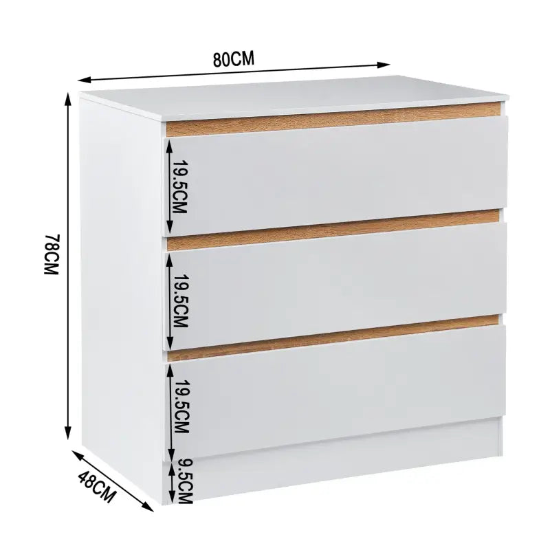 BukkitBow - Ruime Commode met 3 Laden - E1 Spaanplaat