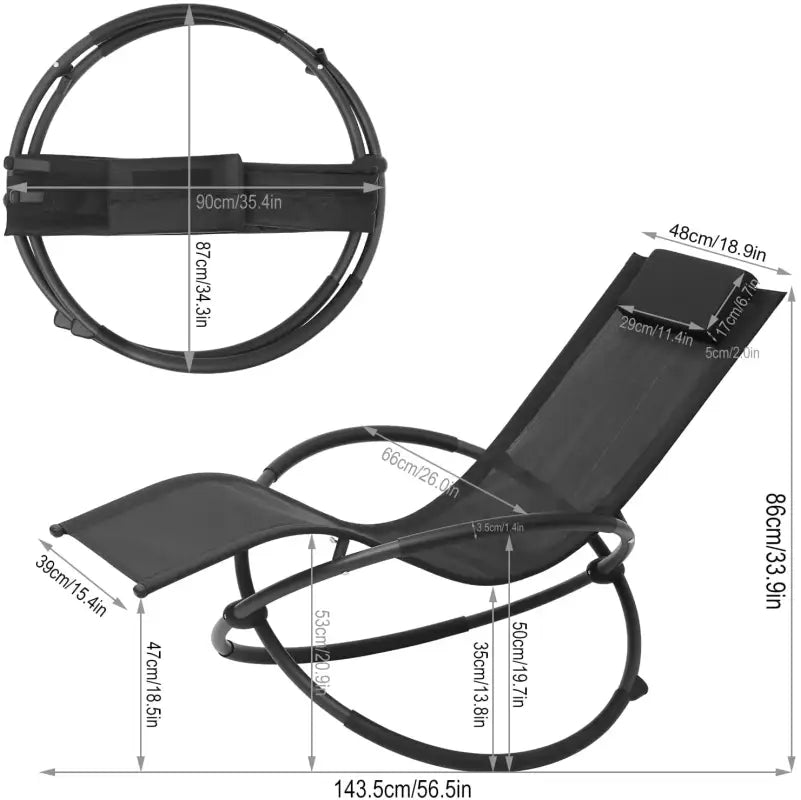 BukkitBow - Schommel Ligstoel - Textilene Stof en Metaal