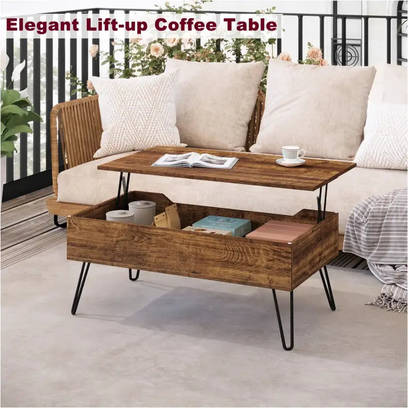 BukkitBow - Vintage Houten & Metalen Salontafel - Hoogte