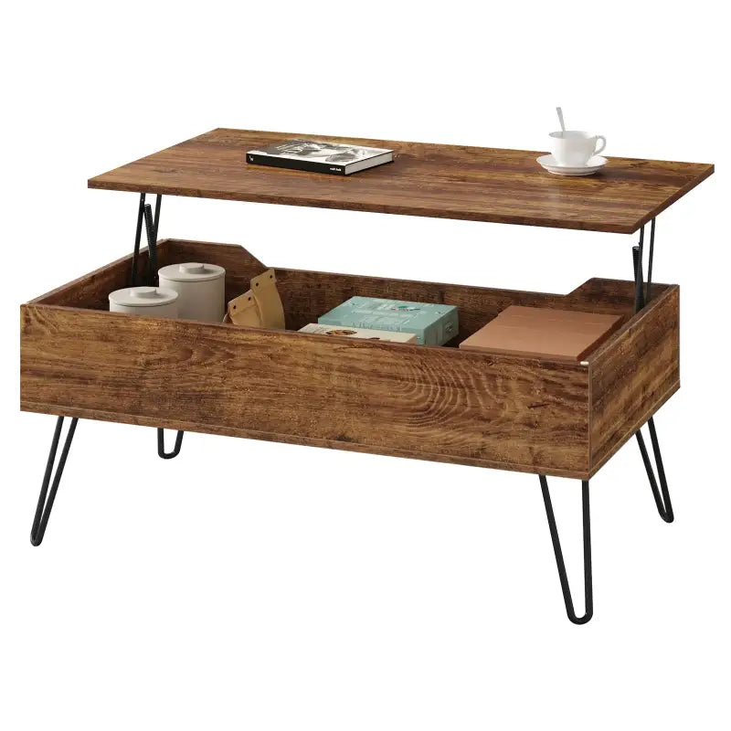 BukkitBow - Vintage Houten & Metalen Salontafel - Hoogte