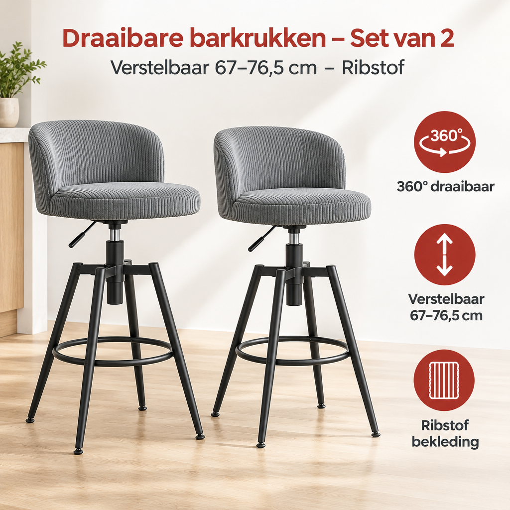 Belangrijkste voordelen en eigenschappen van draaibare barkrukken set van 2
