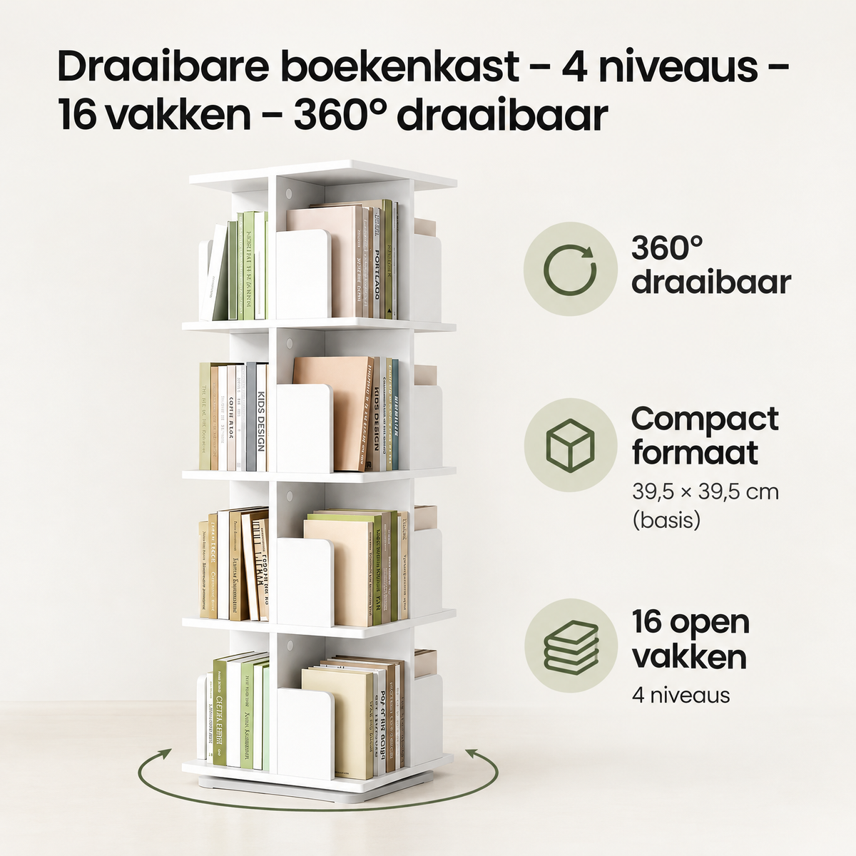 Belangrijkste voordelen en eigenschappen van draaibare boekenkast