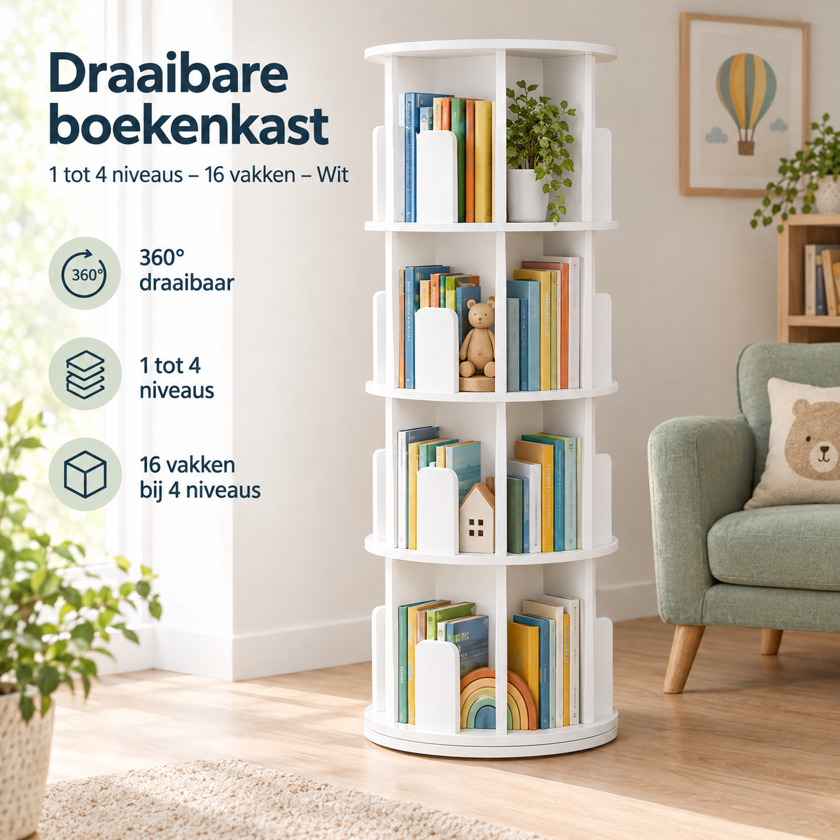 Praktische toepassing en keuzehulp voor draaibare boekenkast