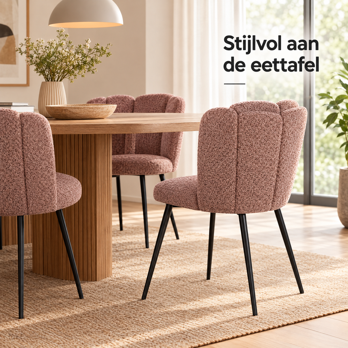 eetkamerstoel chenille in gebruik in een passende praktijksituatie